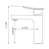 Pelican PL-8142 Single Hole Bathroom Faucet - Matte Black